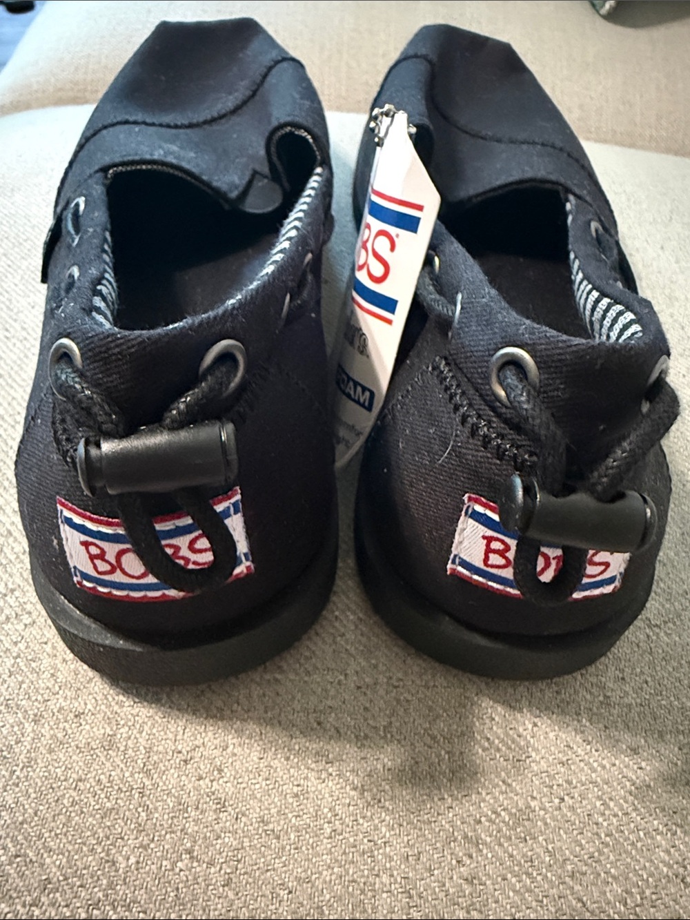 NWT BOBS from Skechers Memory Foam Black Canvas Slip-On Loafers - Picture 4 of 5